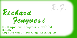 richard fenyvesi business card